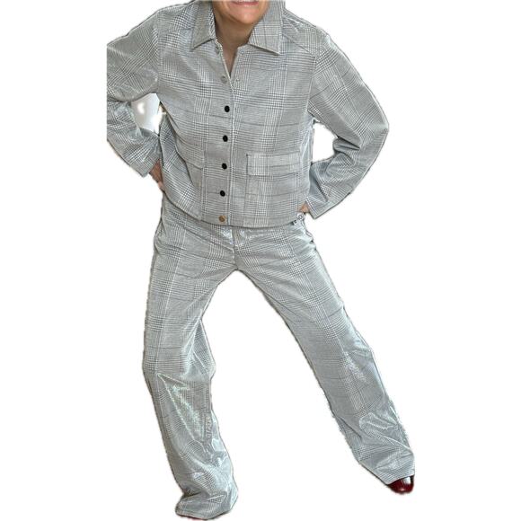 NWT Noli SET Siver Plaid Jacket & Pants. - Picture 15 of 16